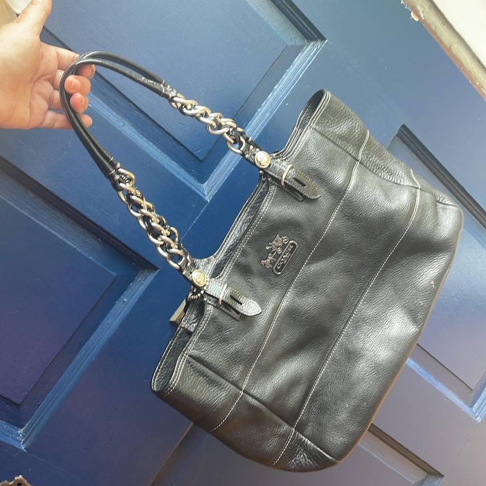 Coach Madison Black Leather Shoulder Bag